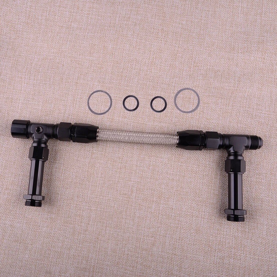 High Quality Braided AN8 Male Dual Feed Carb Fuel Line Double Pump Fit for Holley Dominator 4150 Series 7/8"-20 Thread