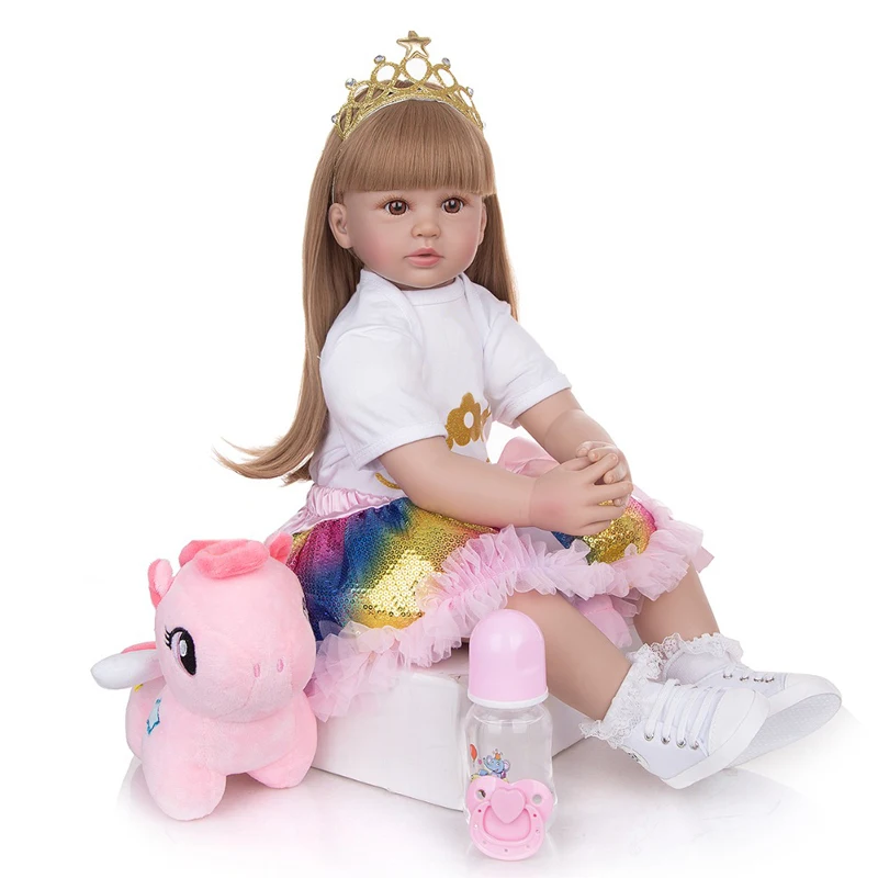 Poupée aux Cheveux Longs, bébé Reborn Mignon, Fille de bébés Reborn