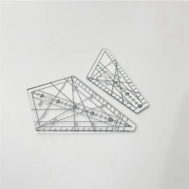 A05E-아크릴 재봉 패치워크 자 스퀘지 22.5 ° /45 ° 바느질 템플릿 자, 패치워크 퀼팅 자, DIY 바느질 스텐실 도구