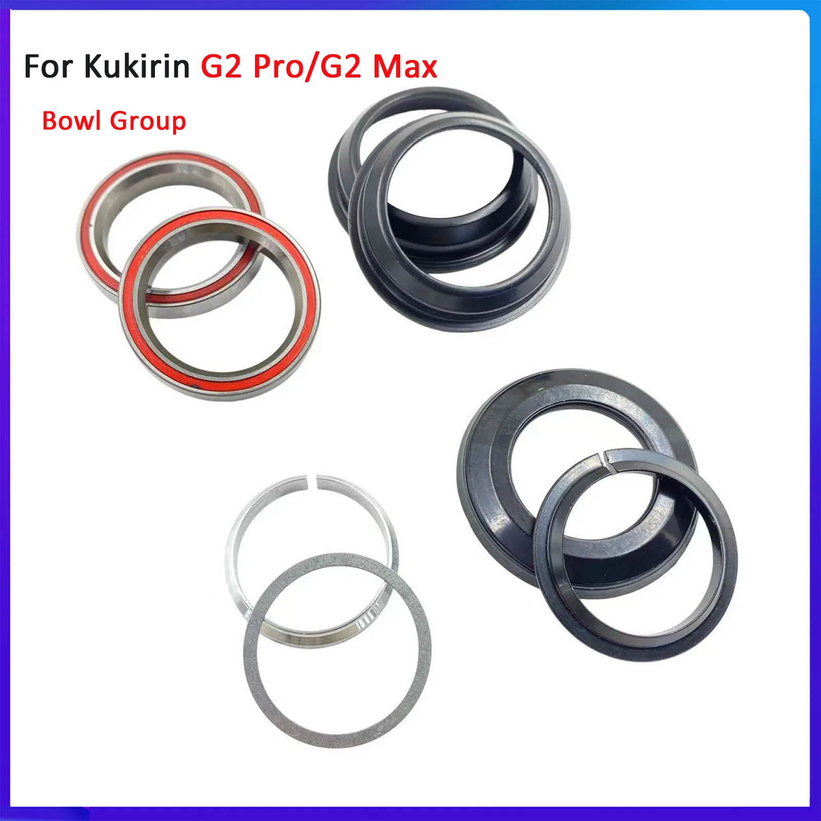 Electric Scooter Steering Repair Bearing Bowl Set - 8-Piece Front Fork Kit