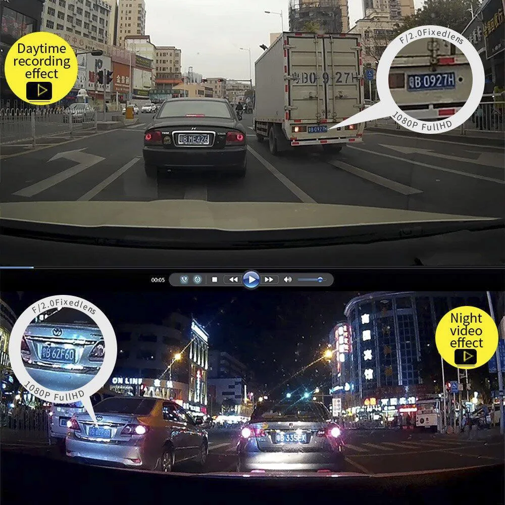 Car DVR Rearview Mirror Dash Camera Dual Lens Night Vision Reverse Cam 5.3 Touch Screen FHD 1080P For Auto car dash cam