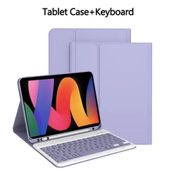 Versatile Keyboard Case with Detachable Bluetooth, Multi - Angle Stand, and Pen Holder for Spanish (Purple 1)