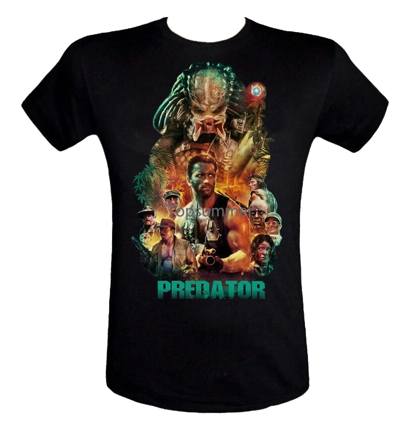T-Shirt Predator Film Alexander Schwarzenegger Vs. Alien Movie Uomo Donna Bambino Manica Corta Magliette Formali Da Uomo Top Tee