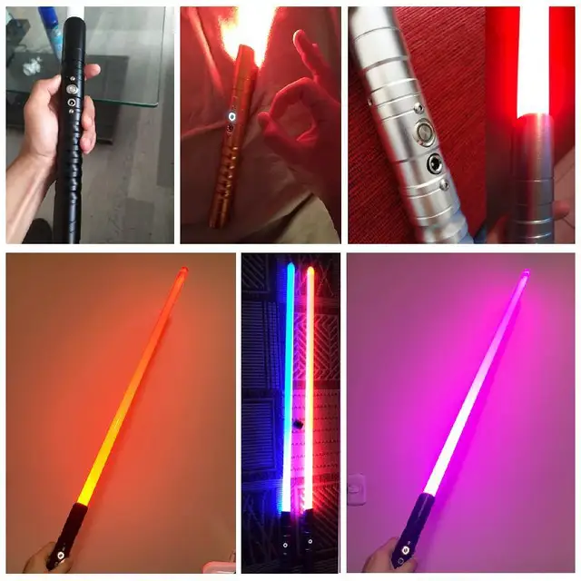100cm Lightsaber star wars Rgb Metal Handle Laser Sword 14color Change 3sound Effect Light Saber Children's Cosplay Toys Gift 6