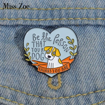 개 사람 에나멜 핀 맞춤형 강아지 하트 모양 브로치, 옷깃 배지, 애완 동물 쥬얼리, 어린이 개 부모 선물