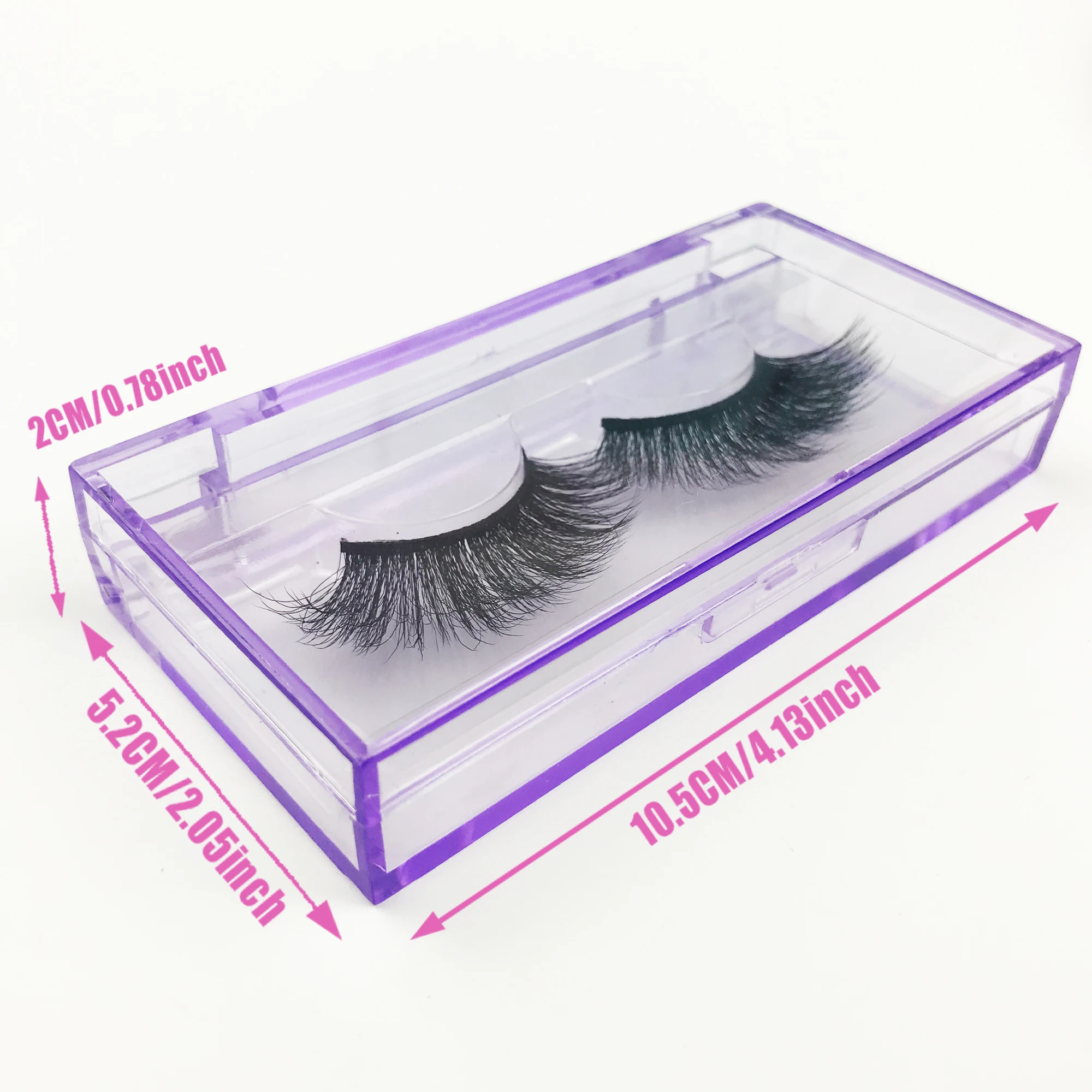 Wholesale Eyelashes Purple Empty Lashes Boxes Packing CustomFull Strip Natural Eye-lash Packaging Box Case Logo With Tray Makeup 5