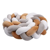 Pare-chocs pour lit de bébé 1-4M, tissage tressé noué à la main, protection de berceau en peluche, oreiller à nœud pour bébé, décor de chambre de bébé 2