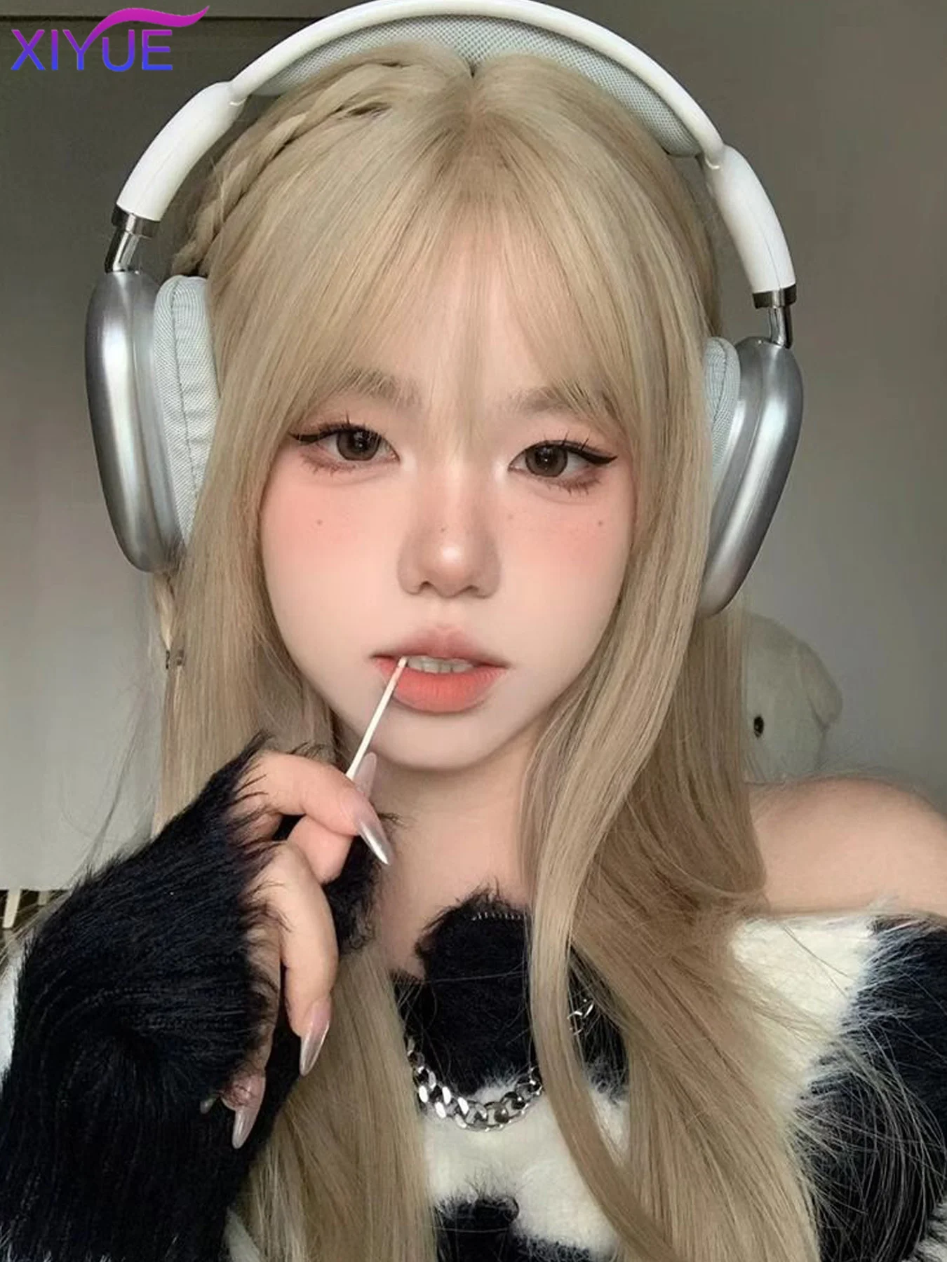 XIYUE Long Wave Cosplay Wig with Double Ponytail For Women Daily Party Lolita Synthetic Wigs Gold/Chocolate Heat Resistant Hair