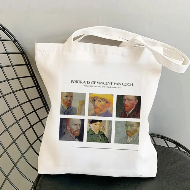 Shopper Van Gogh Img Printed Kawaii Bag Harajuku Women Shopping Bag Canvas Shopper Bag Girl Handbag Tote Bag Shoulder Lady Bag b915