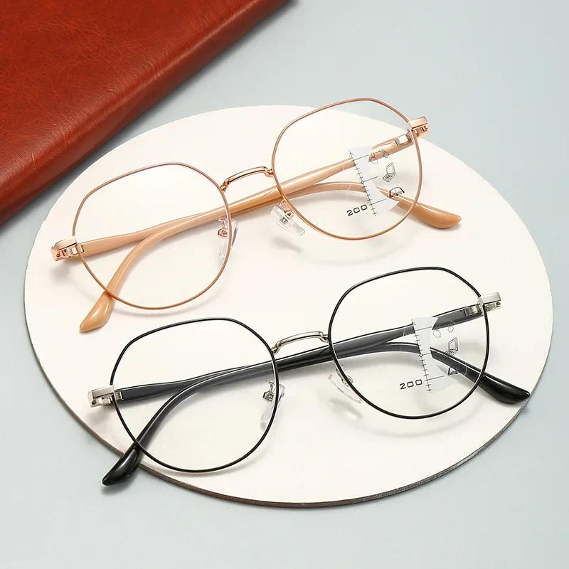 Fashion Progressive Reading Glasses Anti Blue Light Multifocal Women Presbyopia Eyeglasses +1.0 To +4.0 Near Far Sight Eyewear 3