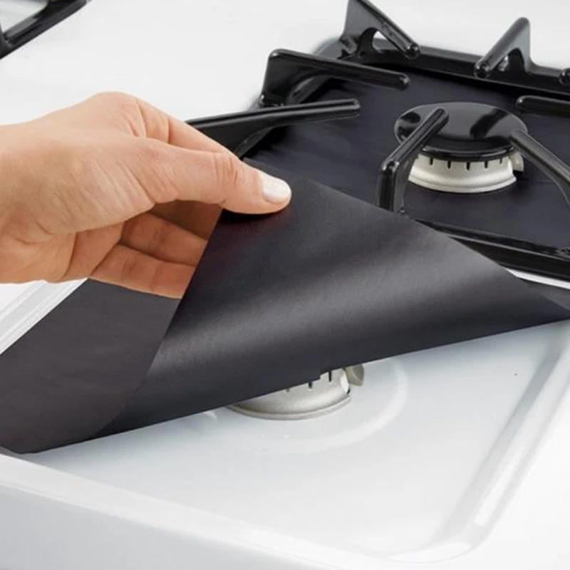 4pcs Gas Stove Protection Pad Cooker Cover For Gas Stoves Washable Kitchen Utensils Liner Clean Mat Kitchen Accessories Stove Protector gas stove protection pad