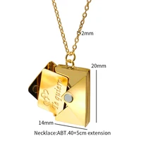 Stainless Steel Envelope Pendant Necklace Metal Waterproof Jewelry For Women - Image 4