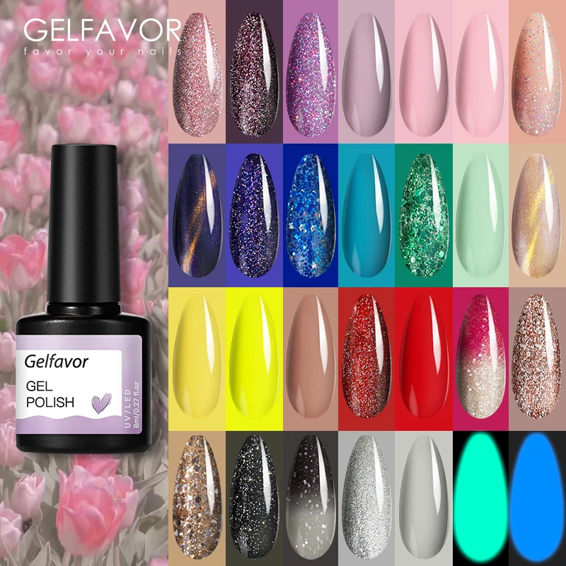 ROSALIND Glitter Shiny Gel UV Polishes Gel Varnishes 8ml Semi Permanent Base Top Coat Hybrid Soak Off Nail Art Beauty 80 Colors 2