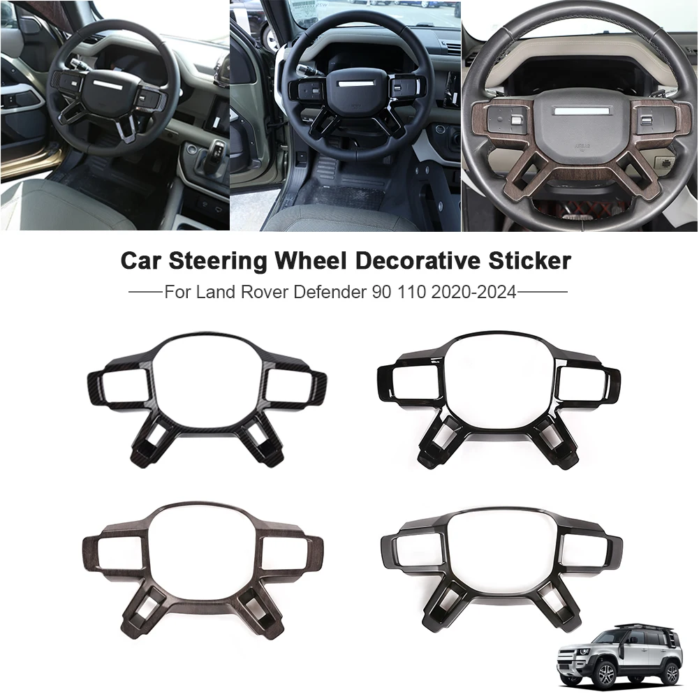 

For Land Rover Defender 90 110 2020-2023 ABS Car Steering Wheel frame cover trim Stickers Car Interior Accessories