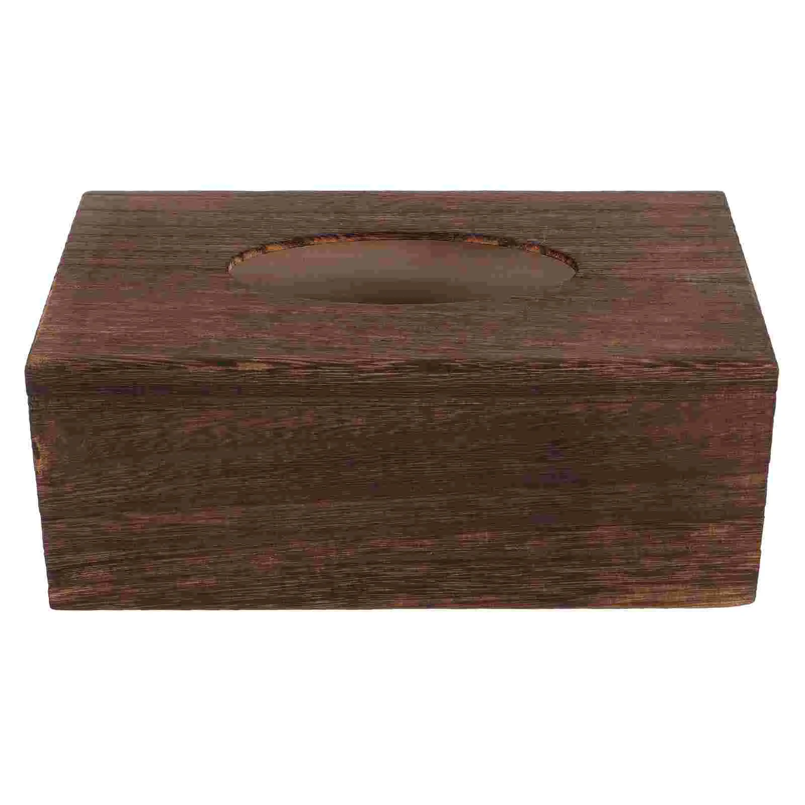 

Solid Wood Paper Box Black Paper Towel Holder Tissue Holder Case Car Mount Decorate Creative Office Retro