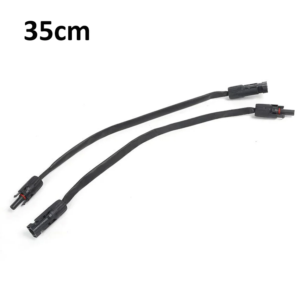 2pcs/Pair 35cm PV Solar Cable Feedthrough Cable Copper Flat Connection Balcony Solar Connector Adapter Extension