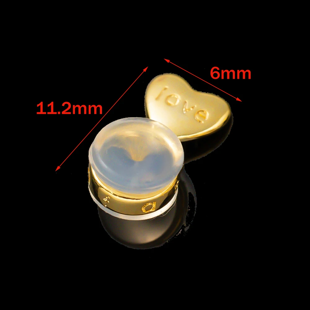 10/20 Stück silbrige goldene Schmetterlings-Herz-Silikon-Ohrring-Verschlüsse, verriegelbare Ohrring-Verschlüsse für Ohrstecker, sichere Ohrring-Verschlüsse für Ohrstecker – Detail 1