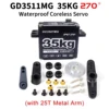 35KG Servo Full Aluminum Case Coreless Servo,8.4V Metal Gear Digital servo Waterproof Steering Servo for 1/8 1/10 RC Crawler Car 2