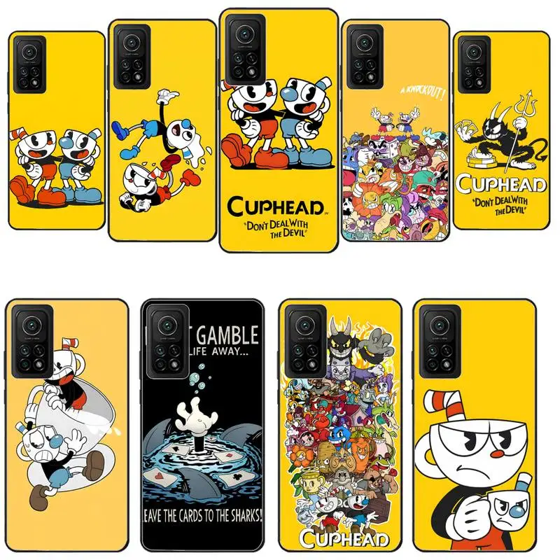 

Cup Head Phone Case Fundas Shell Cover For Xiaomi Mi Poco M3 9t 10t 11 11i 11x Pro X3 Nfc F3 Redmi 9 8 7 Black Soft