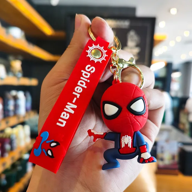 Kawaii Spider Man Keychain Spiderman Action Figures Anime Keyring