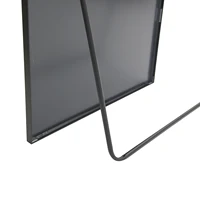 Изогнутое стоящее зеркало Comanlai 180 × 80 см, зеркало в полный рост, напольное зеркало с закаленным стеклом и рамой из алюминиевого сплава, черное — изображение 6