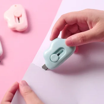 1 Pezzo Mini Taglierino Artistico a Forma di Nuvola, Portatile, per Apertura Rapida e Taglio Carta, per Studenti e Ufficio