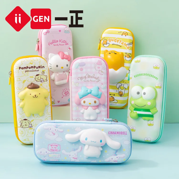 

Yi Zheng Joint Sanrio Pu Large Capacity Pencil Case Hello Kitty/cinnamoroll Decompression Multifunctional Student Stationery Box