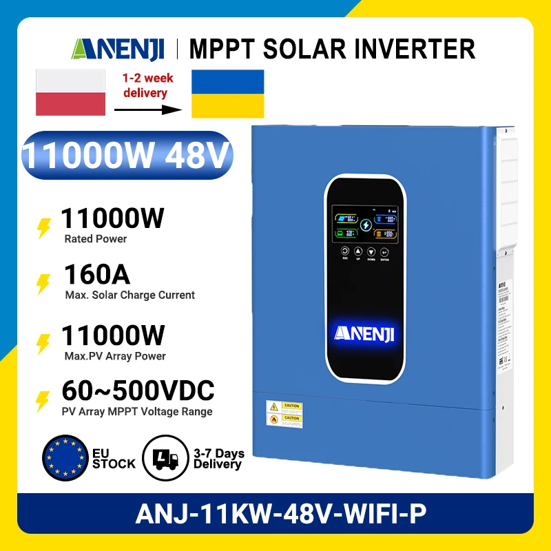 Hybrid pure sine solar inverter 11KW 6.2KW 5K 4KW solar inverter charger 24V 48V