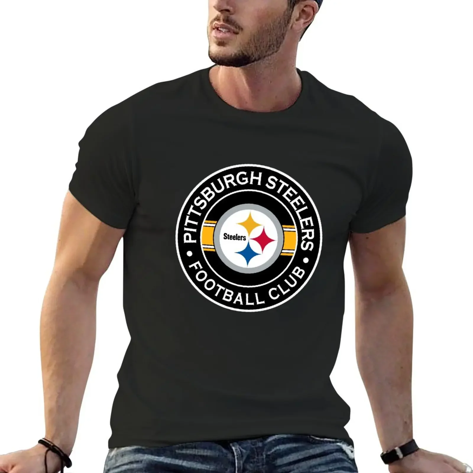 

Cartoon fashion heavyweight Hot Sale vintage Summer streetwea New Steelers-City T-Shirt new edition Short Anime Men's t-shirts