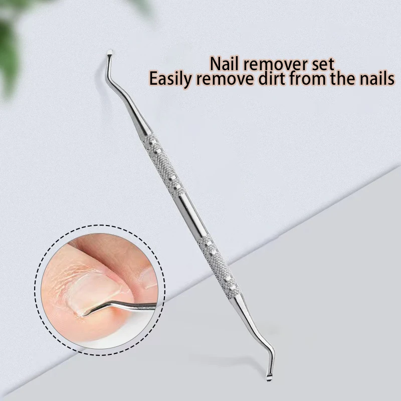 Stainless steel nail remover for removing and cleaning dirt in the nail groove groove incher foot cleaning tool 1/3 piece