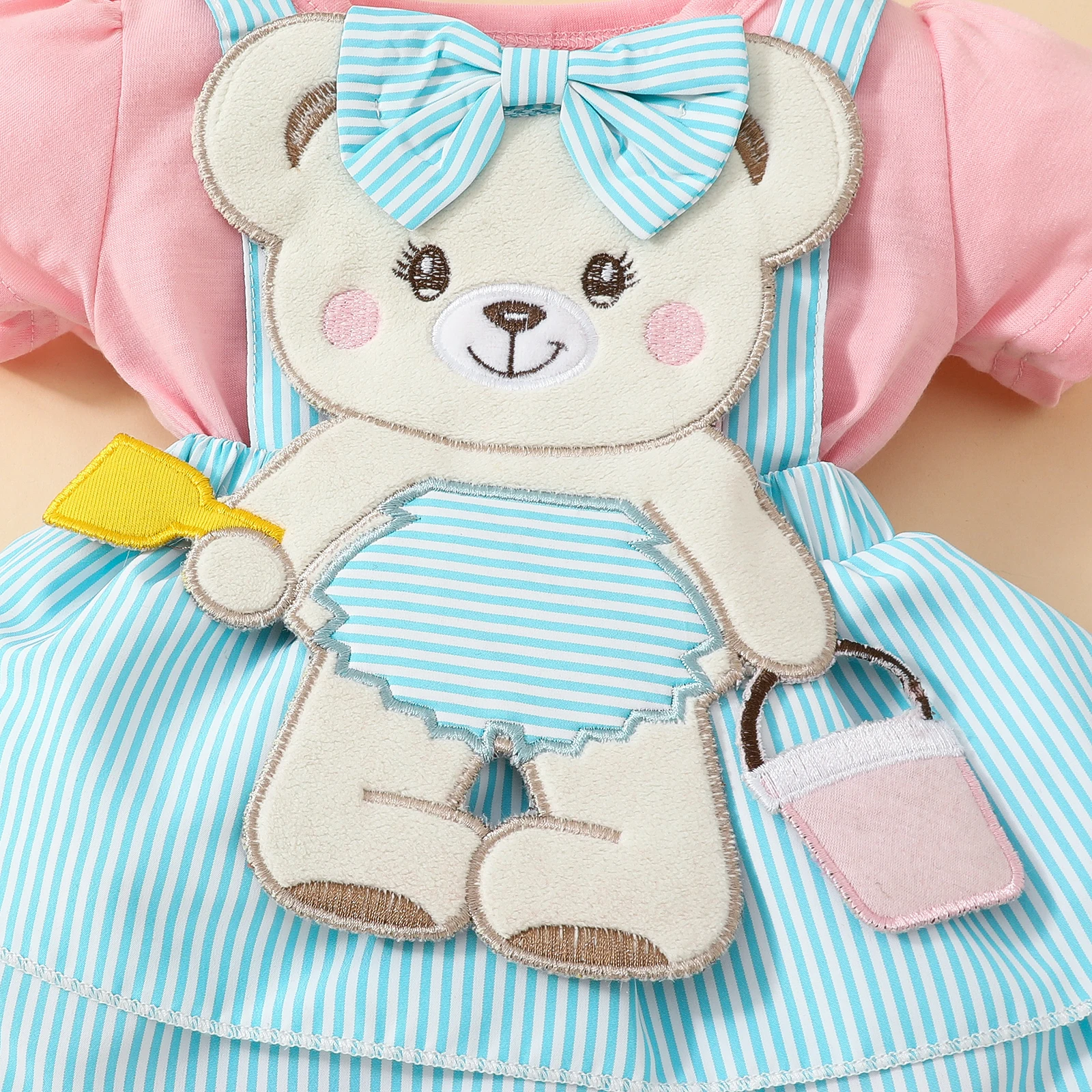 Baby Rompers Baby Girl 2pc Bodysuit & Skirt Set Bow Headband