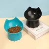 1pc Cat Bowl, Anti-Tip Plastic Raised Pet Feeding Dish with Tilted Edge, Neck Protection Kitty Food 3