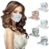 Adult Disposable Fashion Flower Floral Print Mask 50/100pcs Summer Three-layer Dustproof Hanging Ear Non-woven Mask 1