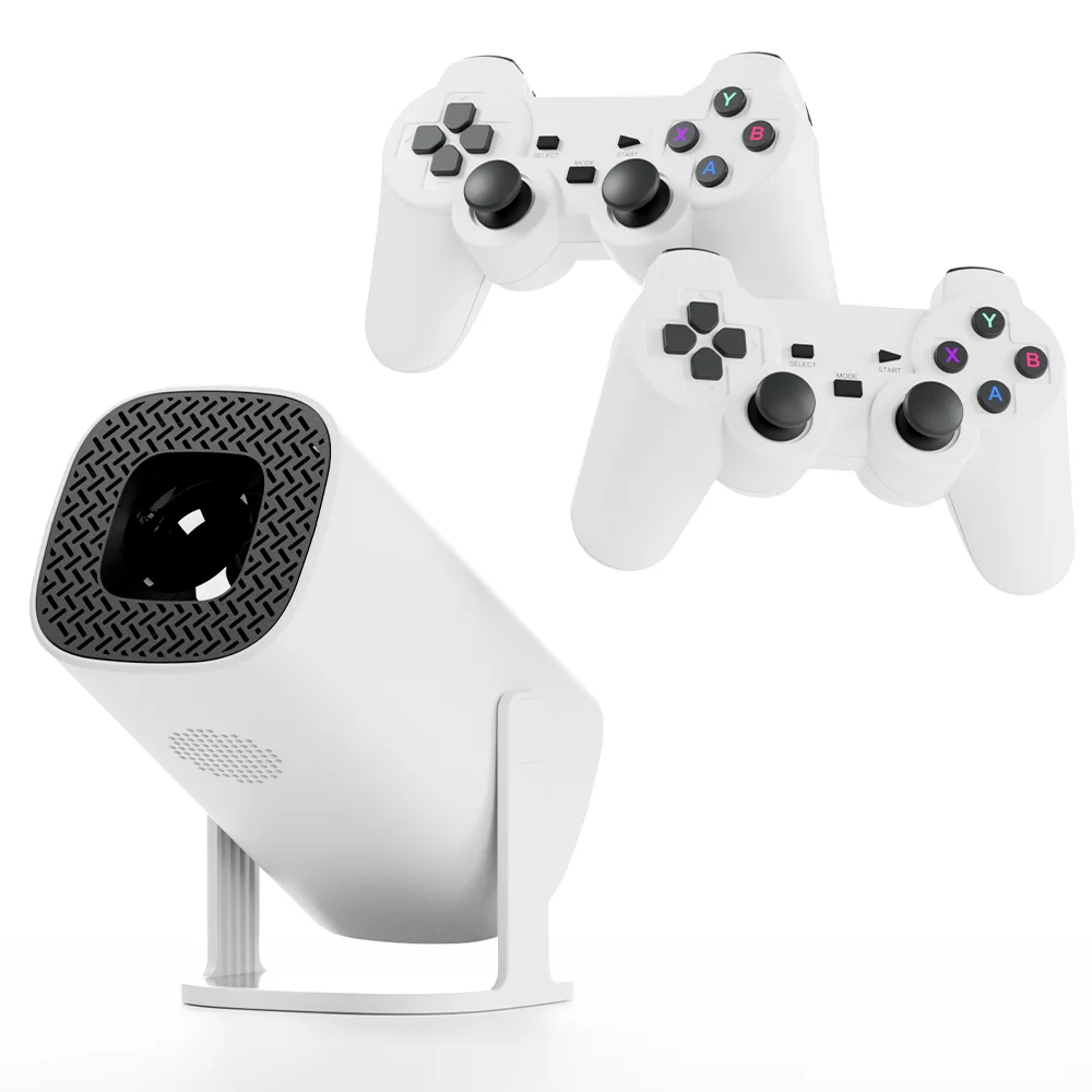 Salange P30 Max Video Game Console Include 2 Wireless Game Controllers 3800 Games Support 4K 1080P Android11 Portable Projector portable projector,mini projector,video projector