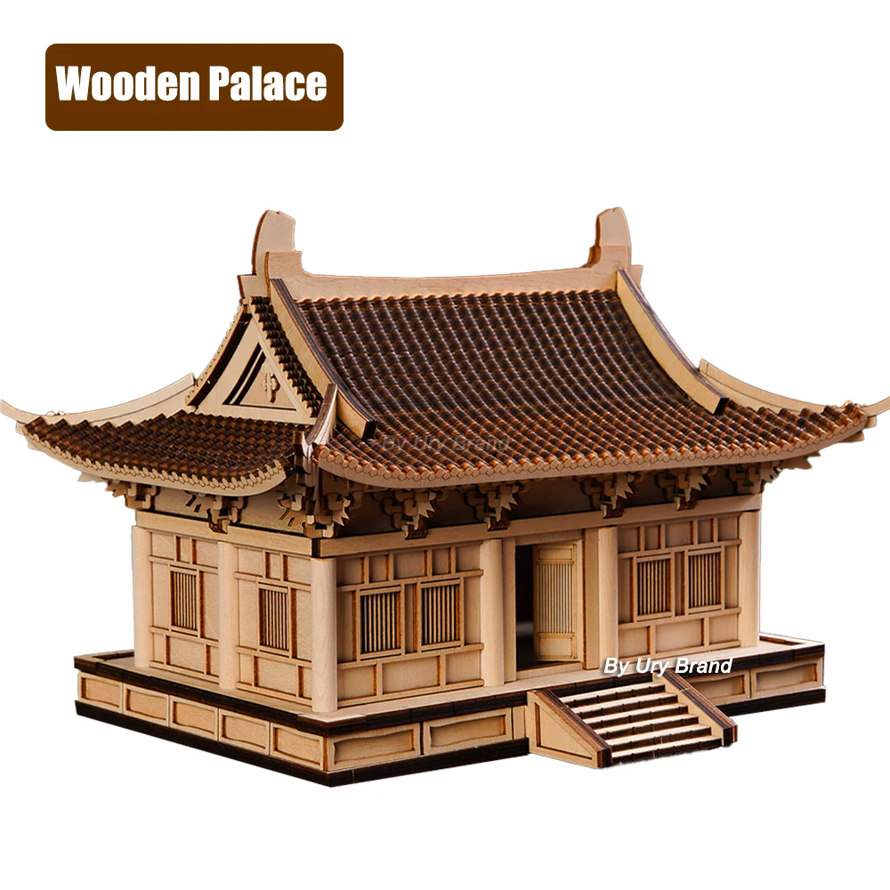 Tanie 3D drewniane Puzzle chińskie tradycyjne dom z lekkim budynkiem DIY sklep