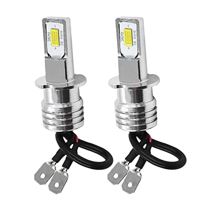 4개 H3 슈퍼 브라이트 LED 헤드라이트 안개등 운전등 전구 키트 6000K 화이트 10W