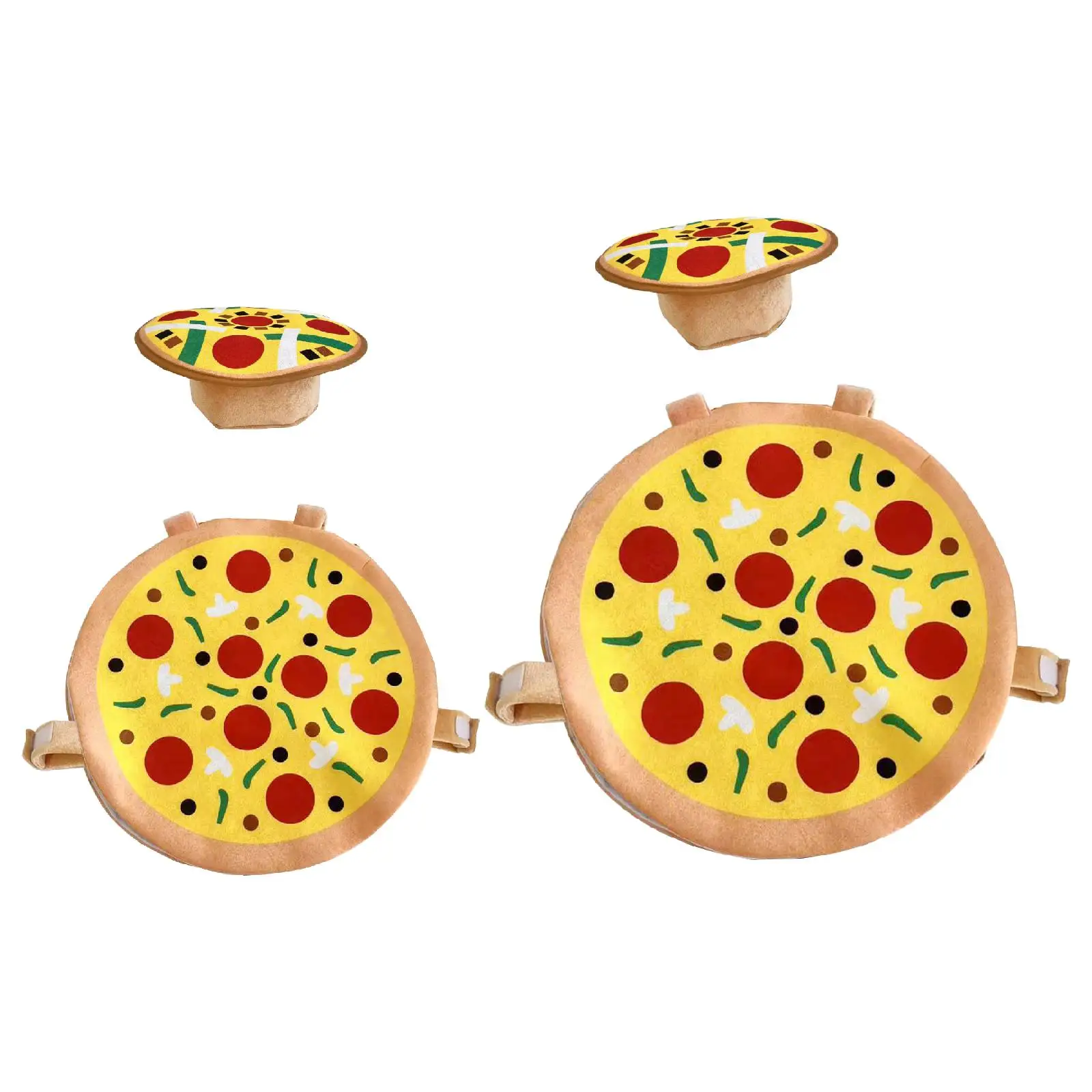 Halloween Pizza Costume with Hat Cartoon Funny Dress up Outfit for Holiday Photo Props Carnival Party Supplies Stage Performance Halloween Pizza Costume with Hat Cartoon Funny Dress up Outfit for Holiday Photo Props Carnival Party Supplies Stage Performance