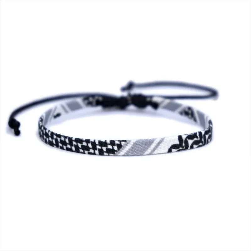 4 Colors Palestinian Keffiyeh Bracelet for Women Men Handmade Adjustable Woven Fabric Bracelets Jewelry Gift for Men Women - Image 4