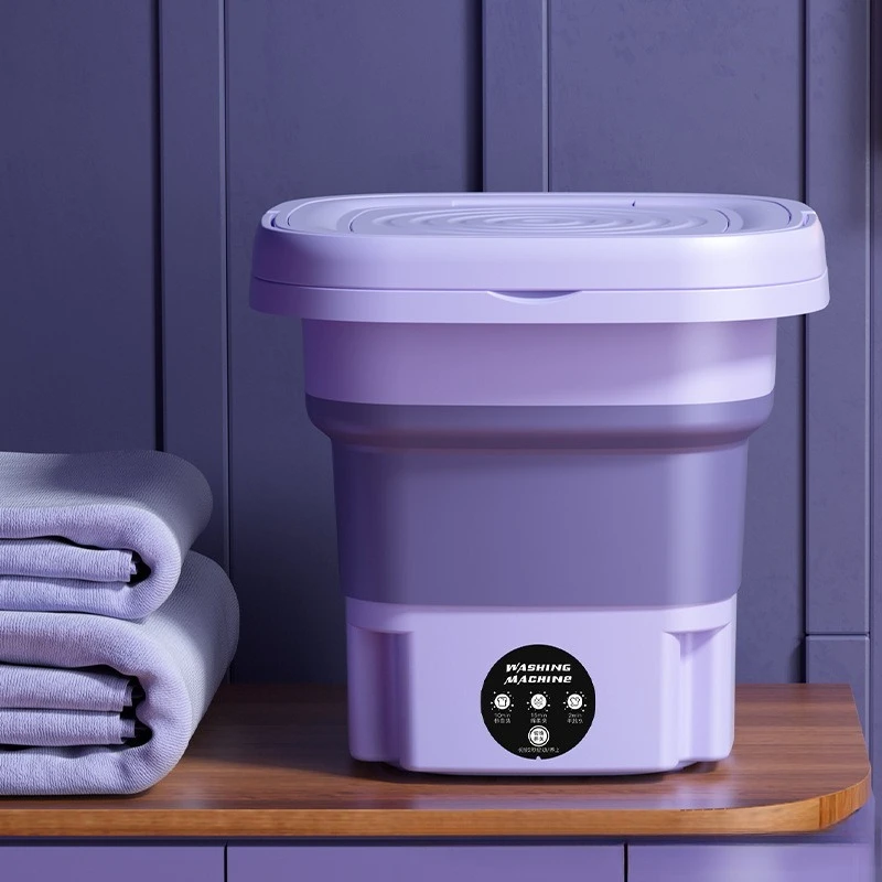 Portable Foldable Mini Washing Machine for Underwear Socks and Baby Clothes with Blue Light Sterilization 8L Large Capacity 3