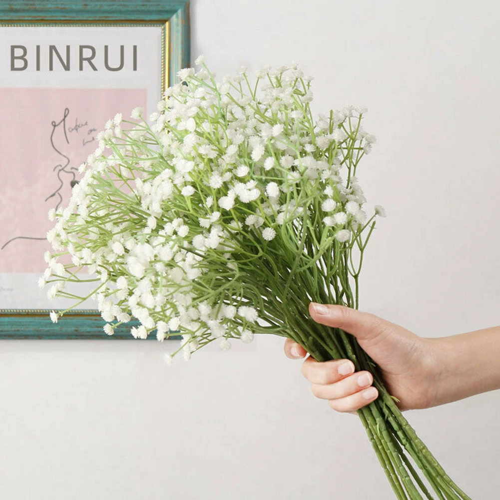 

1PC Artificial Flower Plastic Silk Fake Gypsophila Flower Branch DIY Floral Bouquets Arrangement Wedding Home Decoration