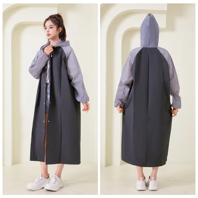 Poncho Antipioggia Impermeabile - Unisex, Con Cappuccio E Maniche, Tasca Con Cerniera, Per Trekking E Pesca