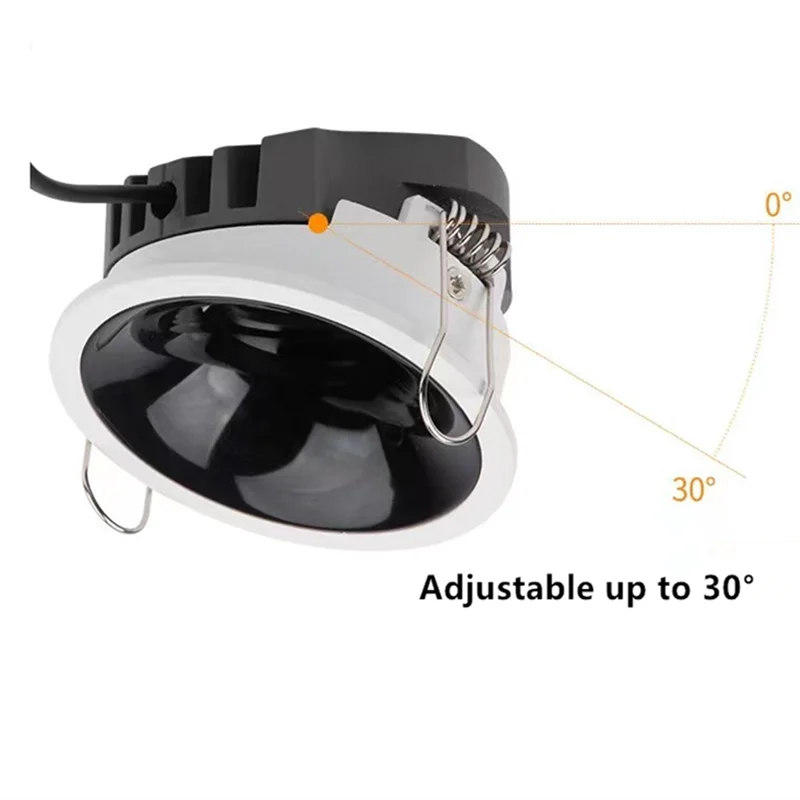 Description Picture 6 of itemHigh CRI Deep Anti-glare Led Cob Downlight Narrow Embedded Ultra-thin Rose Gold Black White Dimmable Ceiling Aluminum Spotlight