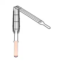 

BBQ Grill Mesh Clip Stainless Steel Outdoor Grilling Basket with Wood Handle for Barbecue Outdoor Grilling Tool Accessories