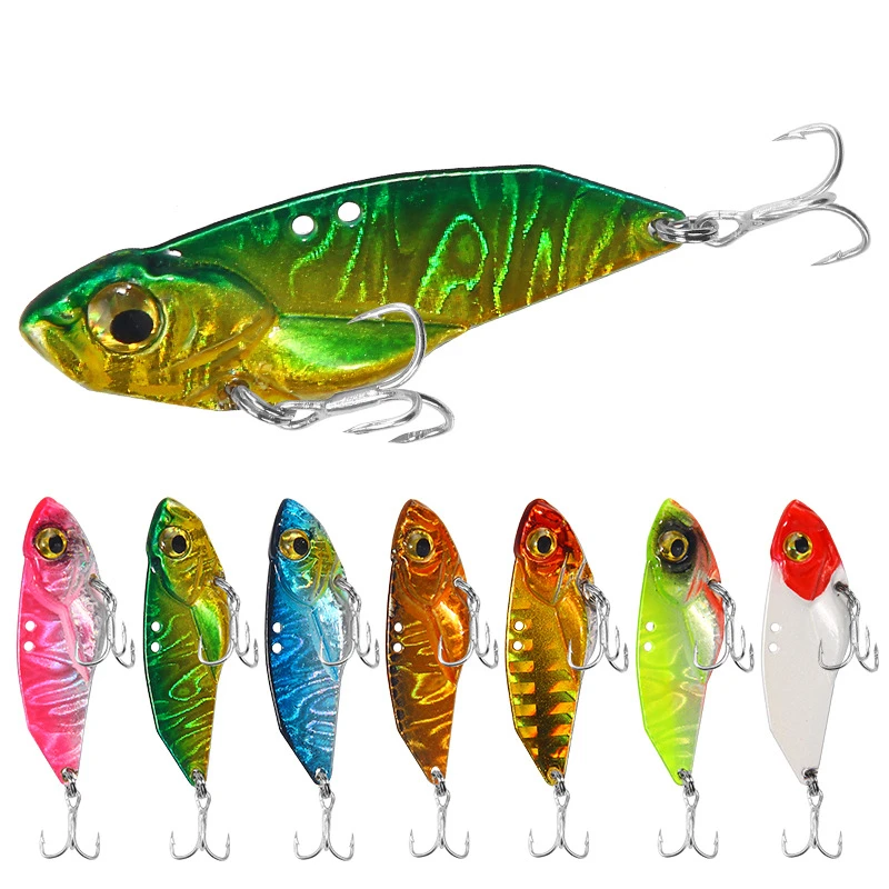 

1 Pcs 7g 10g 15g Metal VIB Blade Lure 3D Eyes Spoon Spinner Balancer Fishing Lure Hard Bait Fishing Tackle with Hook