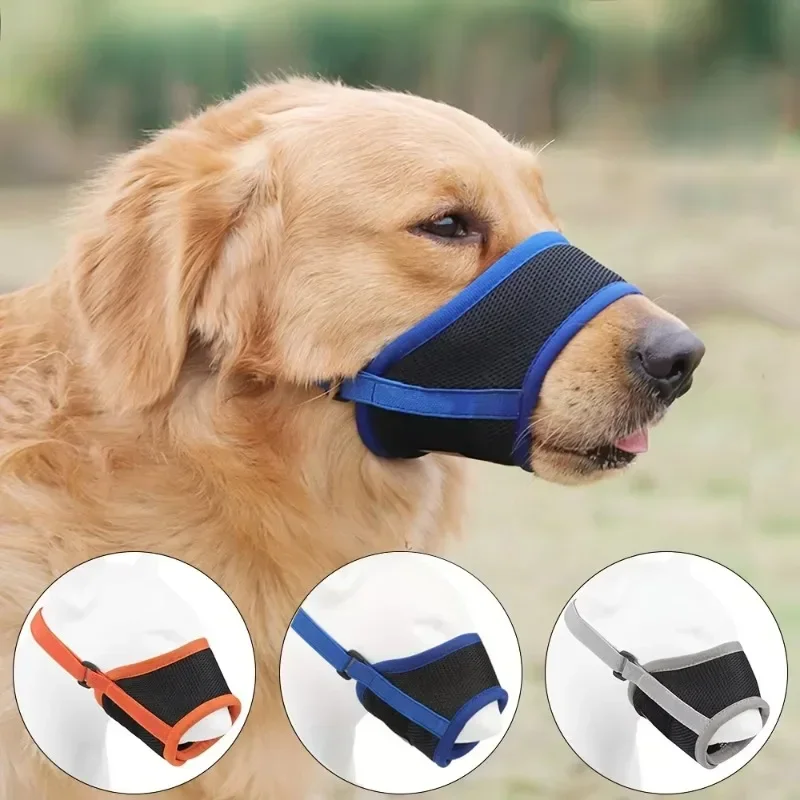 Dog Muzzle Breathable Mesh Muzzles With Adjustable Loop For Small Medium Large Dogs Puppy Muzzle For Biting Chewing Trimming