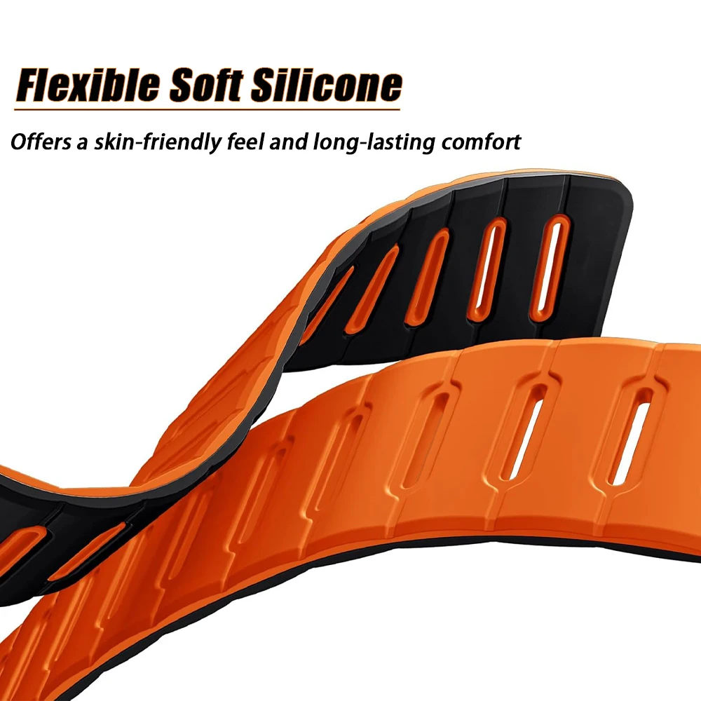 Premium 22mm Silicone Magnetic Replacement Strap - Stylish Bracelet