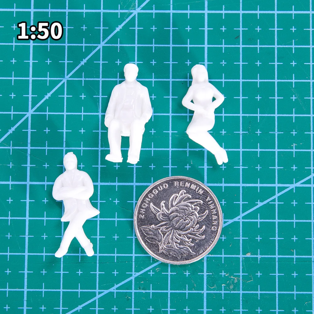 1:50 철도 기차 사람들 모형 미니어처 착석 피규어, DIY 모델링, 앉아있는 승객, 건축 건물 레이아웃, 20 개