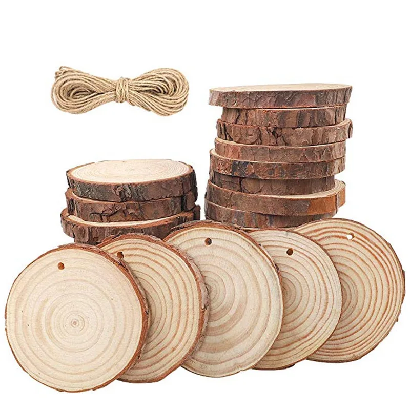 

10pcs Pine chips, annual ring chips / DIY log chips, decorative pendant, wooden crafts, Christmas Pendant Graffiti chip