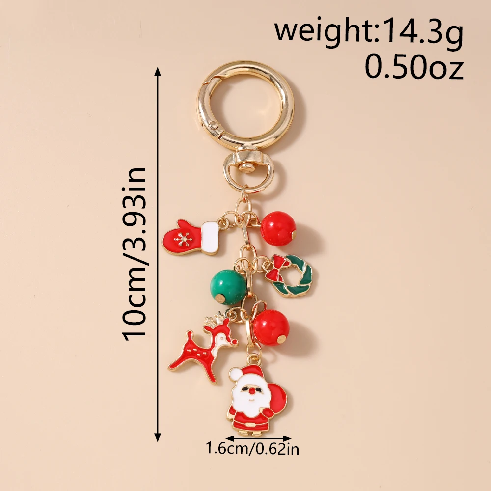 Aihua Frohes Neues Jahr Weihnachtsbaum Hirsch Weihnachtsmann Schneemann Schlüsselanhänger für Frauen Mädchen DIY Schlüsselringe Schmuck Geschenke – Detail 18