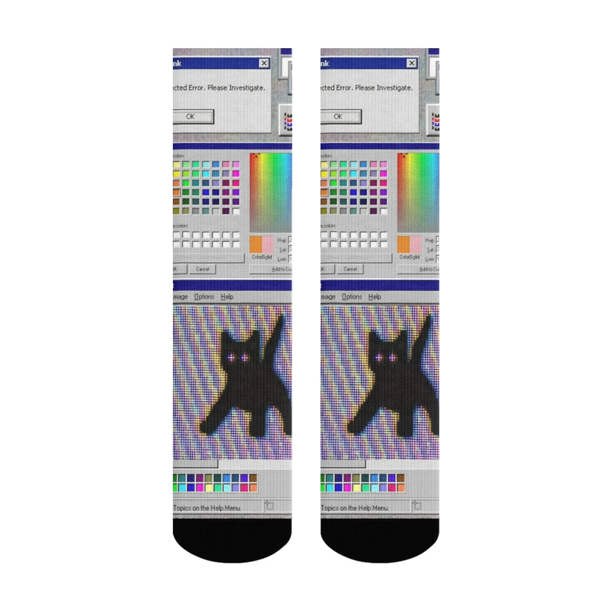 Cyber ​​Retro Malfunction Pop-Up Men's Socks - Nostalgic Casual Party Gift